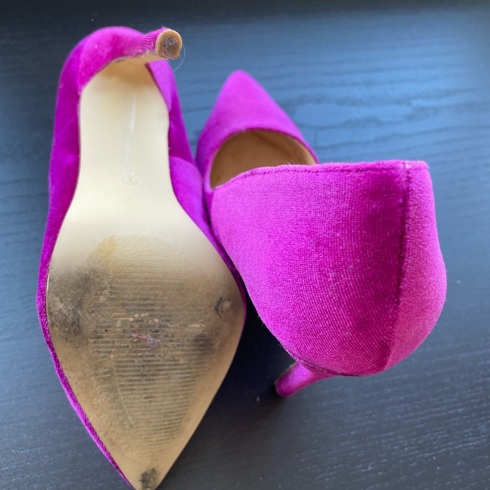 Women's Magenta Suede Pointed-Toe High Heels - Picture 6 of 6